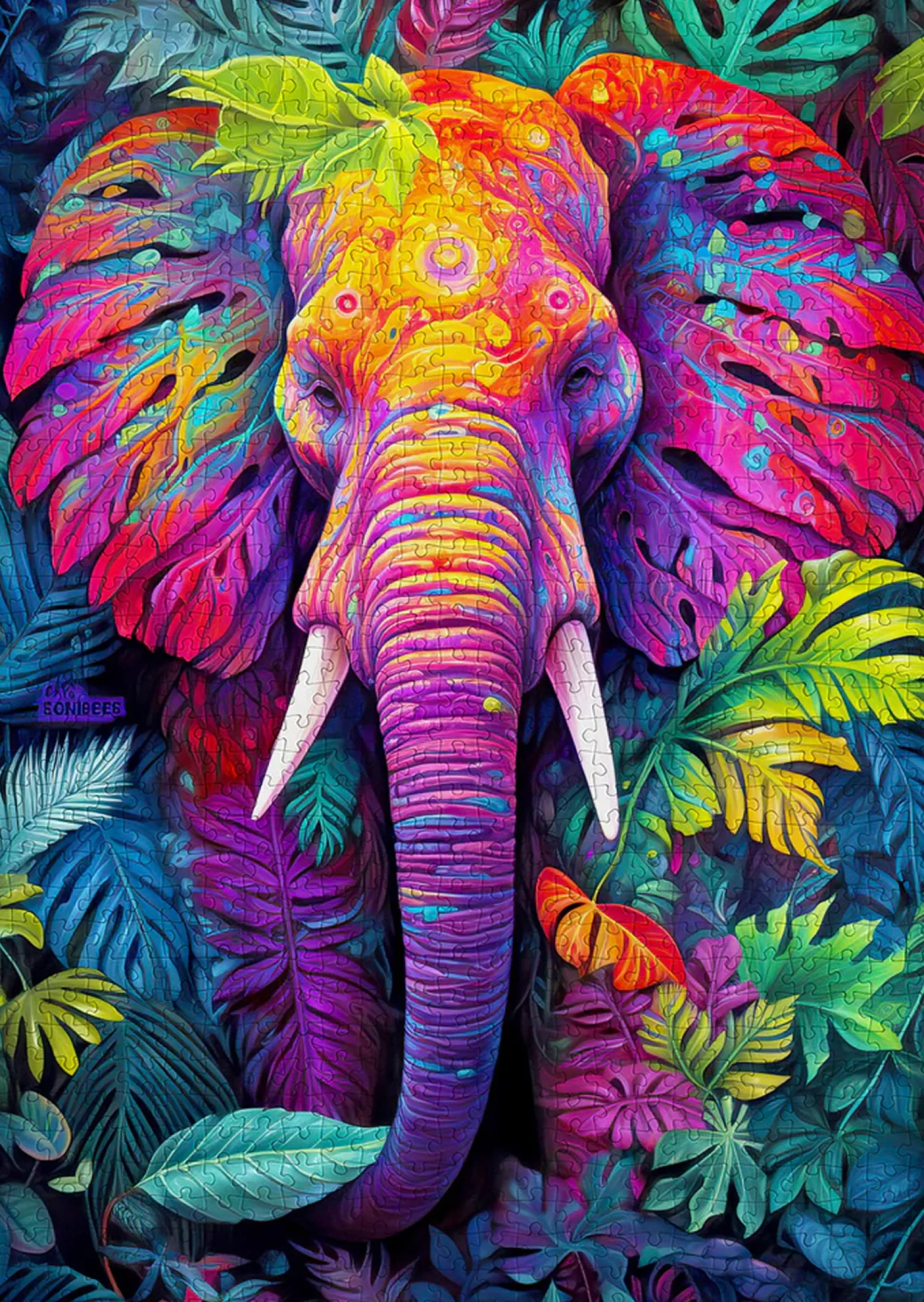 Puzzle 1000 el. Kolorowy słoń
