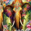 Puzzle 1000 el. Kolorowy słoń