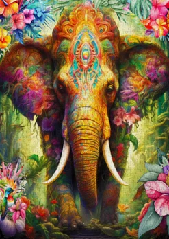 Puzzle 1000 el. Kolorowy słoń