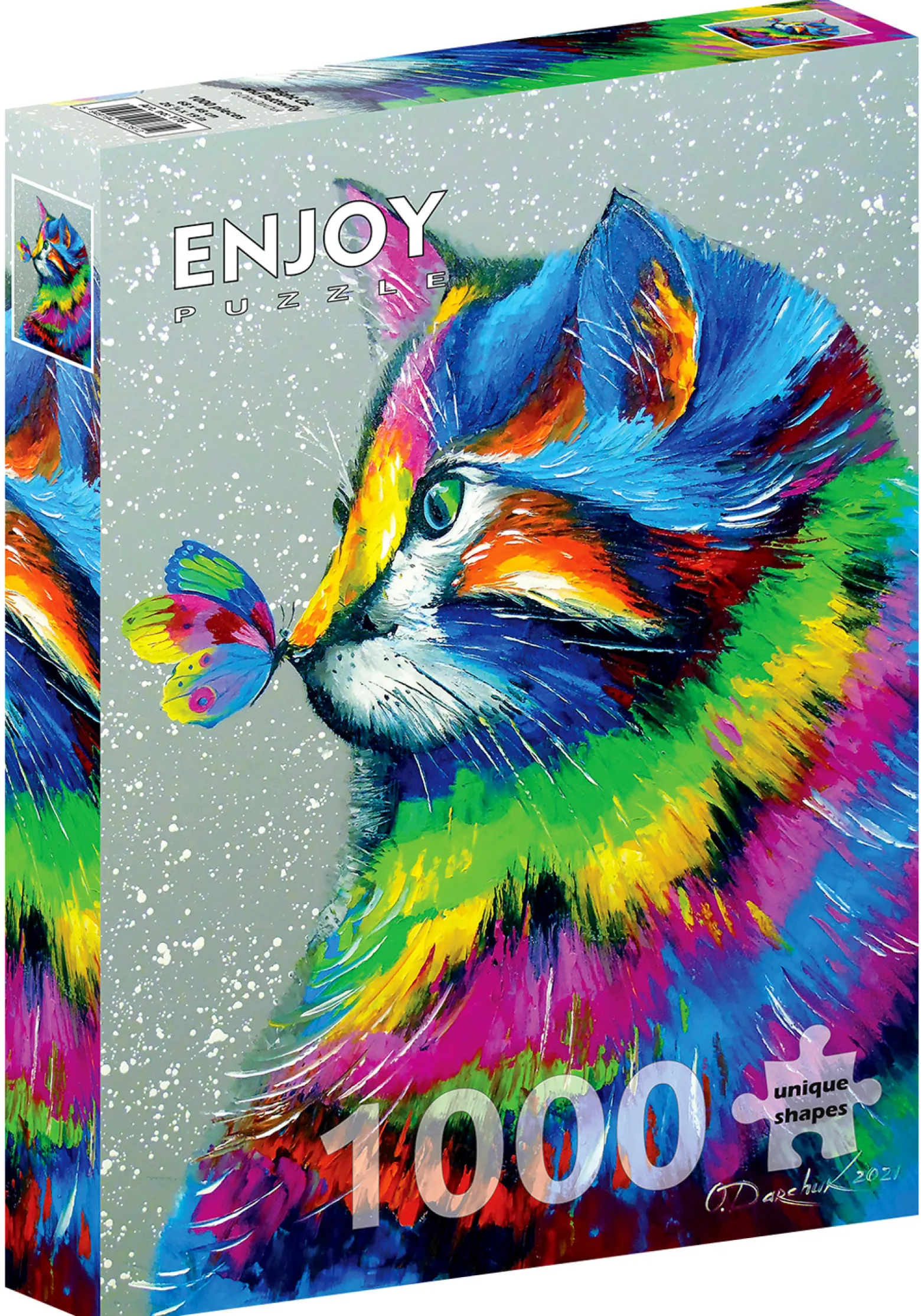 Puzzle 1000 el. Kot i motyl