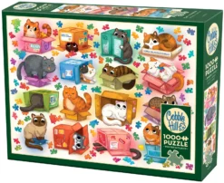 Puzzle 1000 el. Koty i kartony