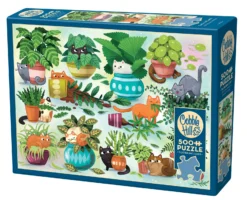 Puzzle 500 el. Koty kontra rośliny