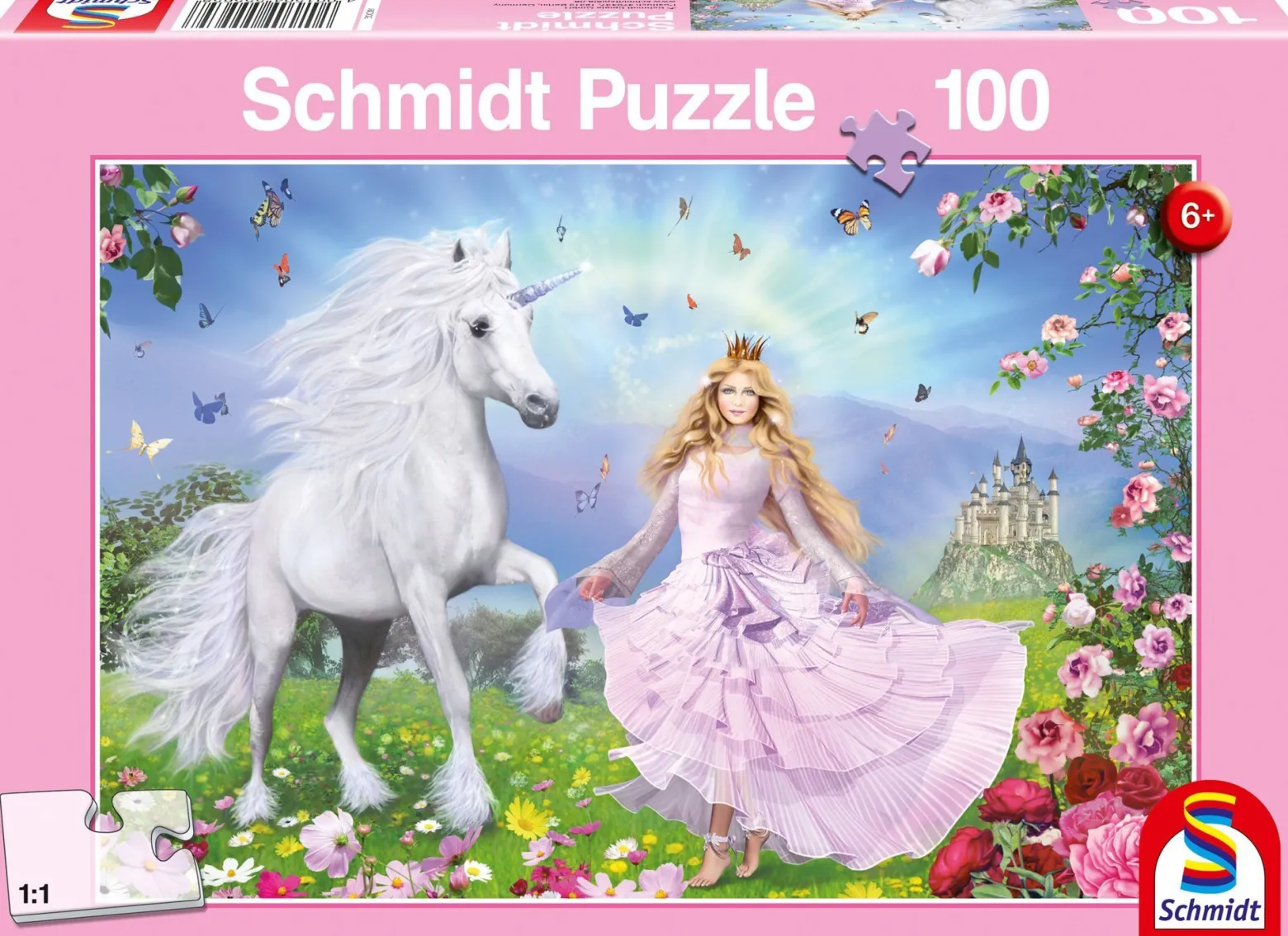 Puzzle 100 el. Księżniczka i jednorożec