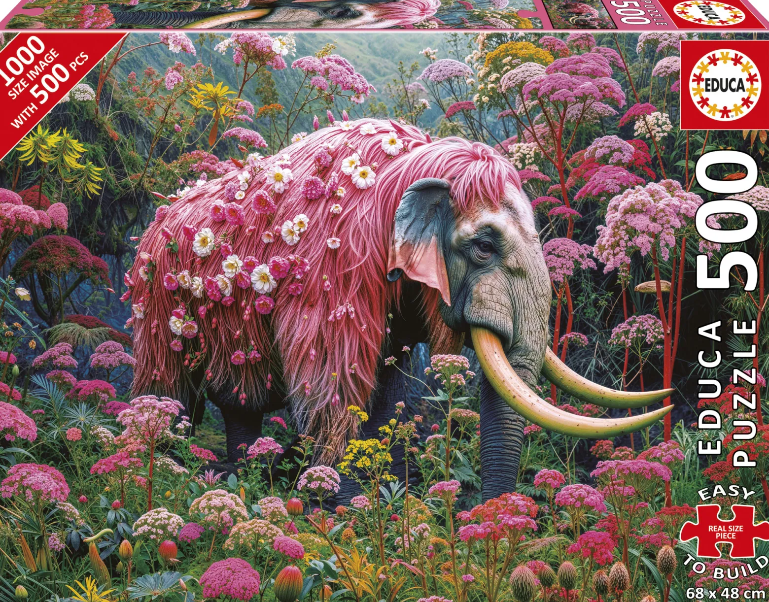 Puzzle 500 el. Kwiatowy słoń