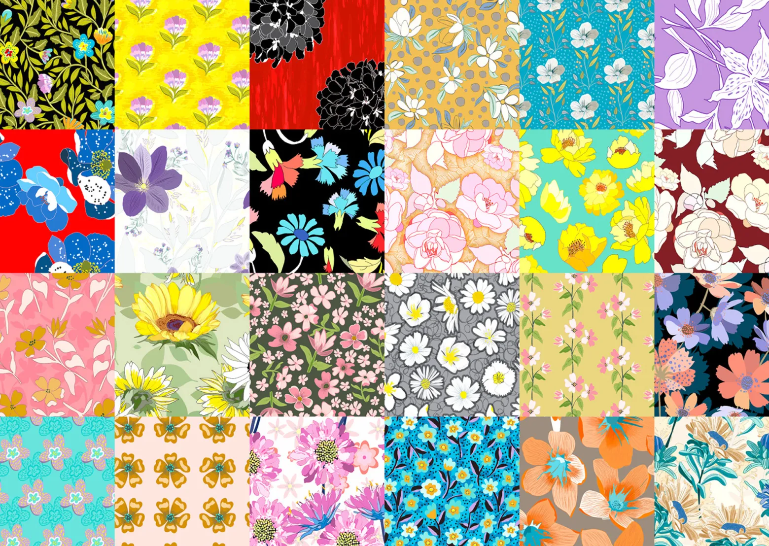 Puzzle 1000 el. Kwiecisty patchwork