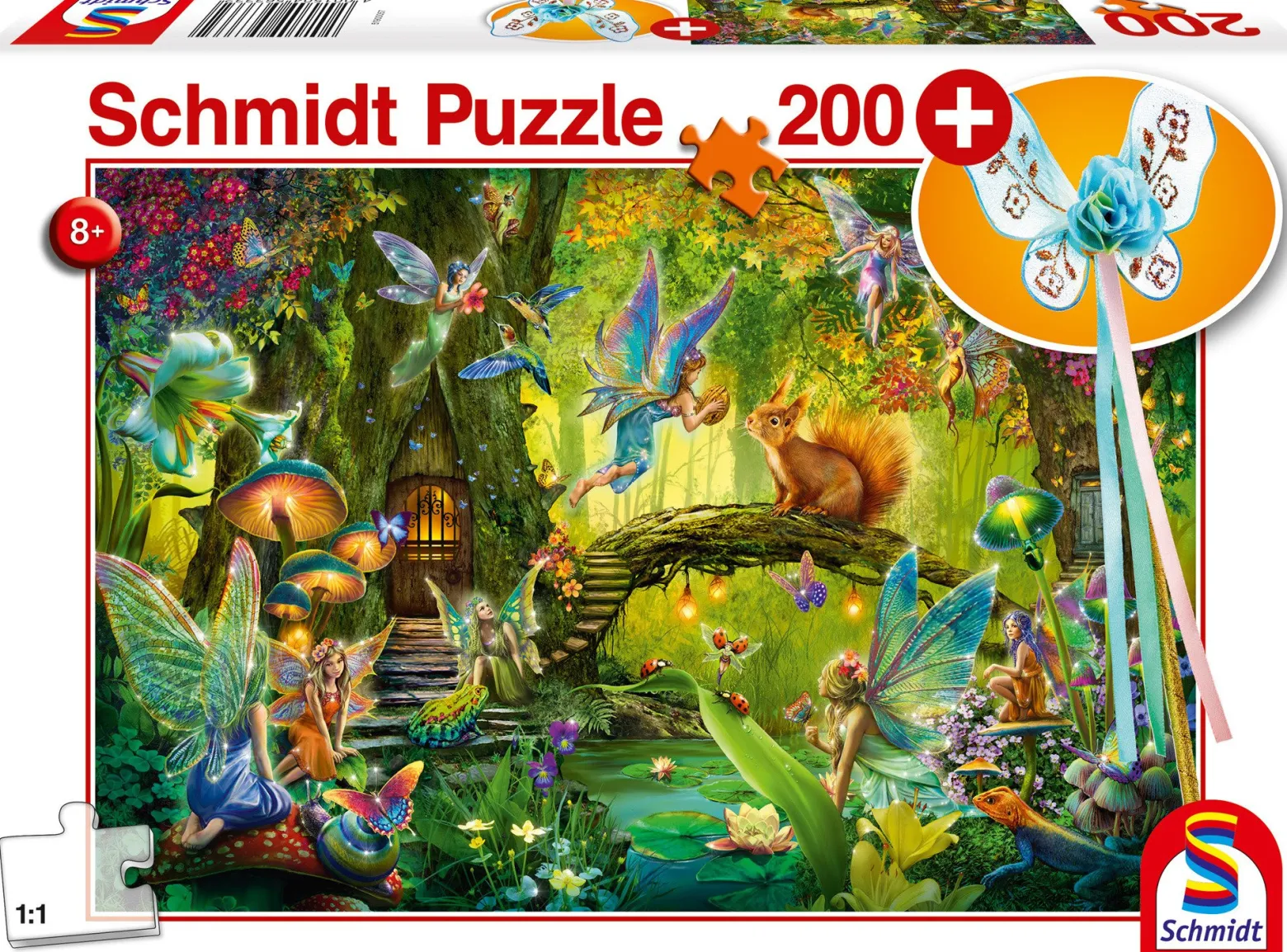 Puzzle 200 el. Leśne wróżki + różdżka
