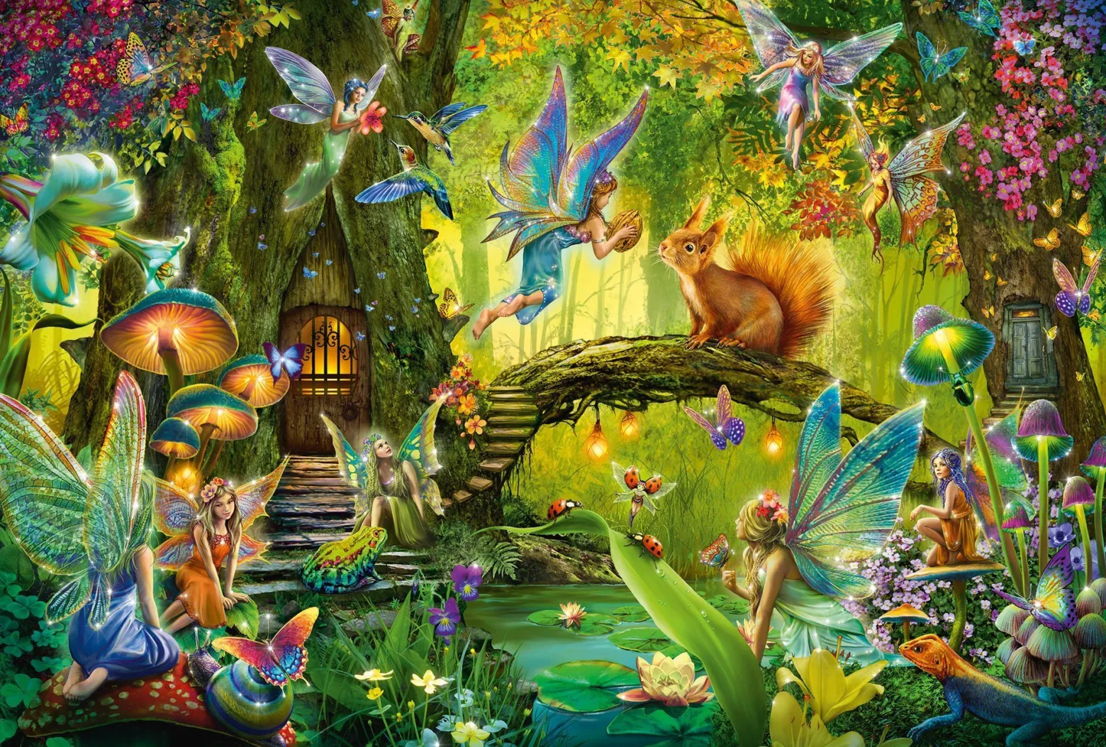 Puzzle 200 el. Leśne wróżki + różdżka