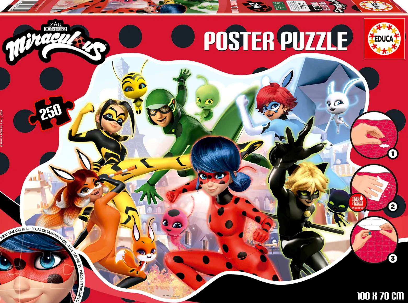 Puzzle 250 el. Miraculous: Biedronka i Czarny Kot