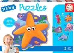 Puzzle 2-4 el. Morskie stworzenia