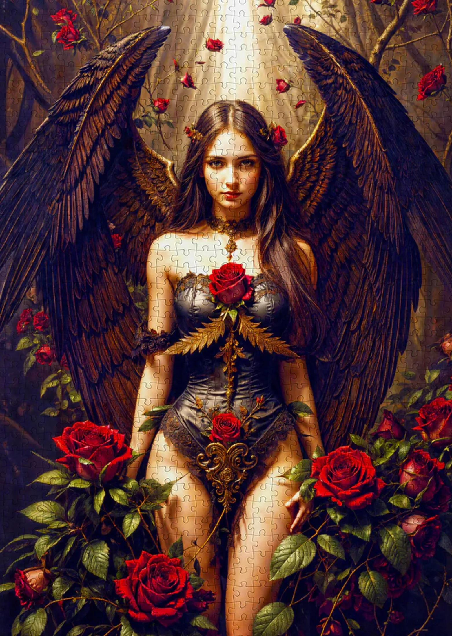 Puzzle 1000 el. Mroczny anioł