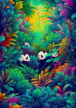 Puzzle 1000 el. Pandy wielkie w dżungli
