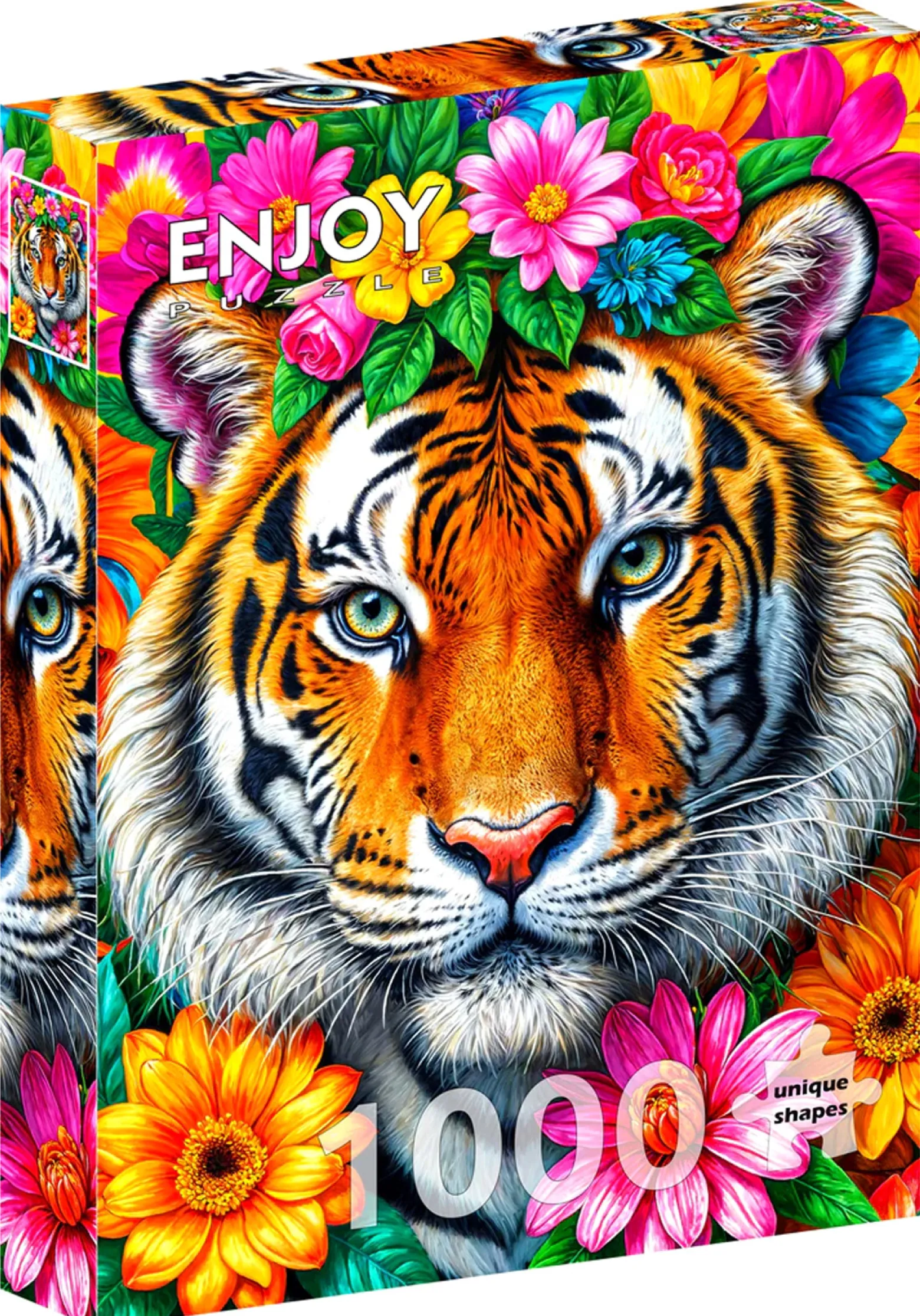 Puzzle 1000 el. Paski i kwiaty