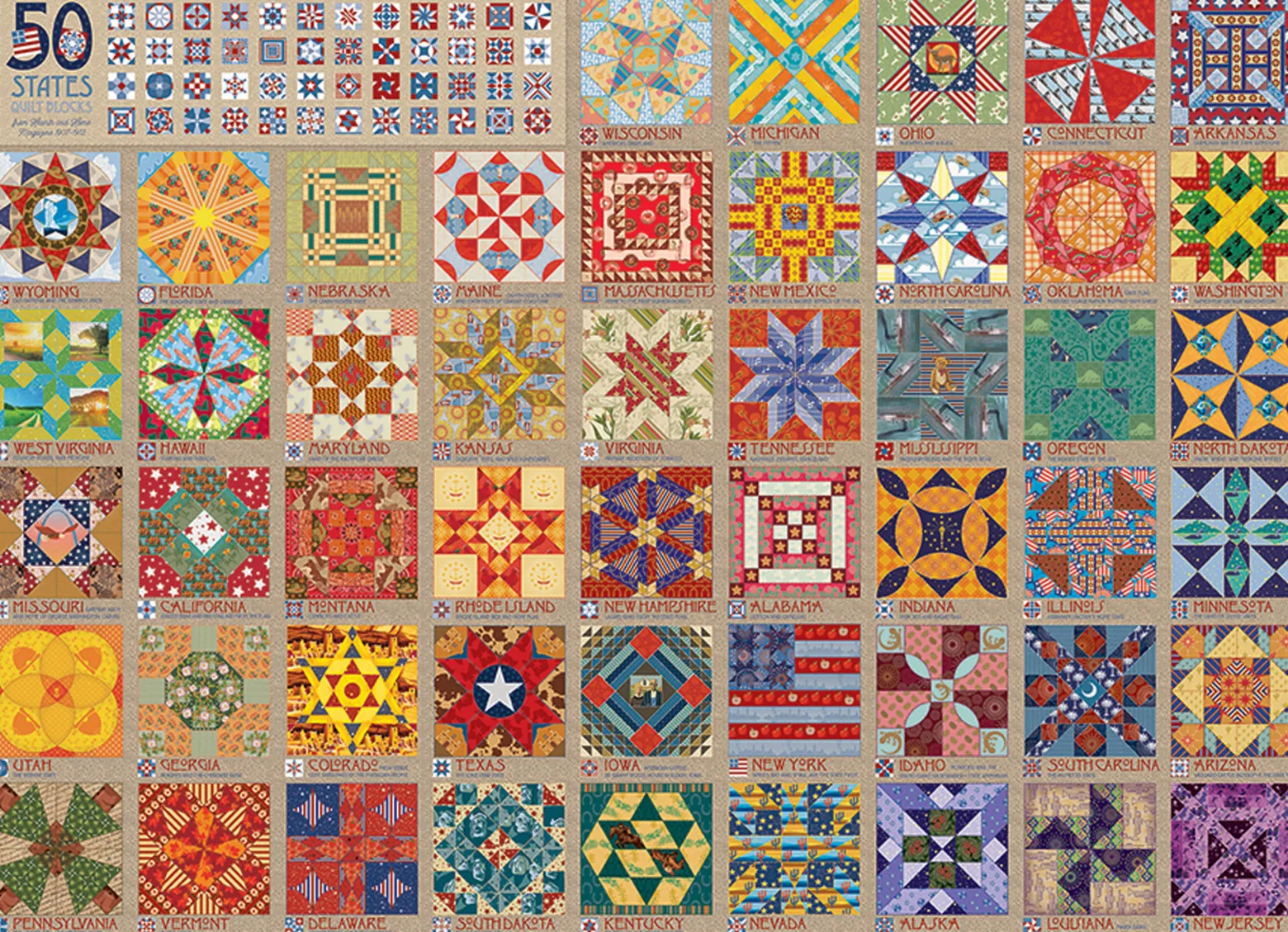 Puzzle 1000 el. Pięćdziesiąt stanów Ameryki