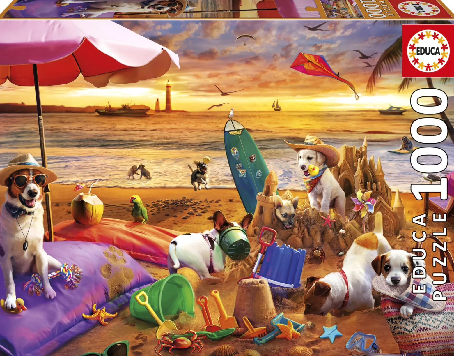 Puzzle 1000 el. Psy na plaży
