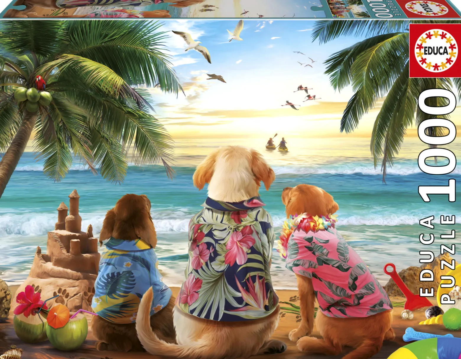 Puzzle 1000 el. Psy na plaży