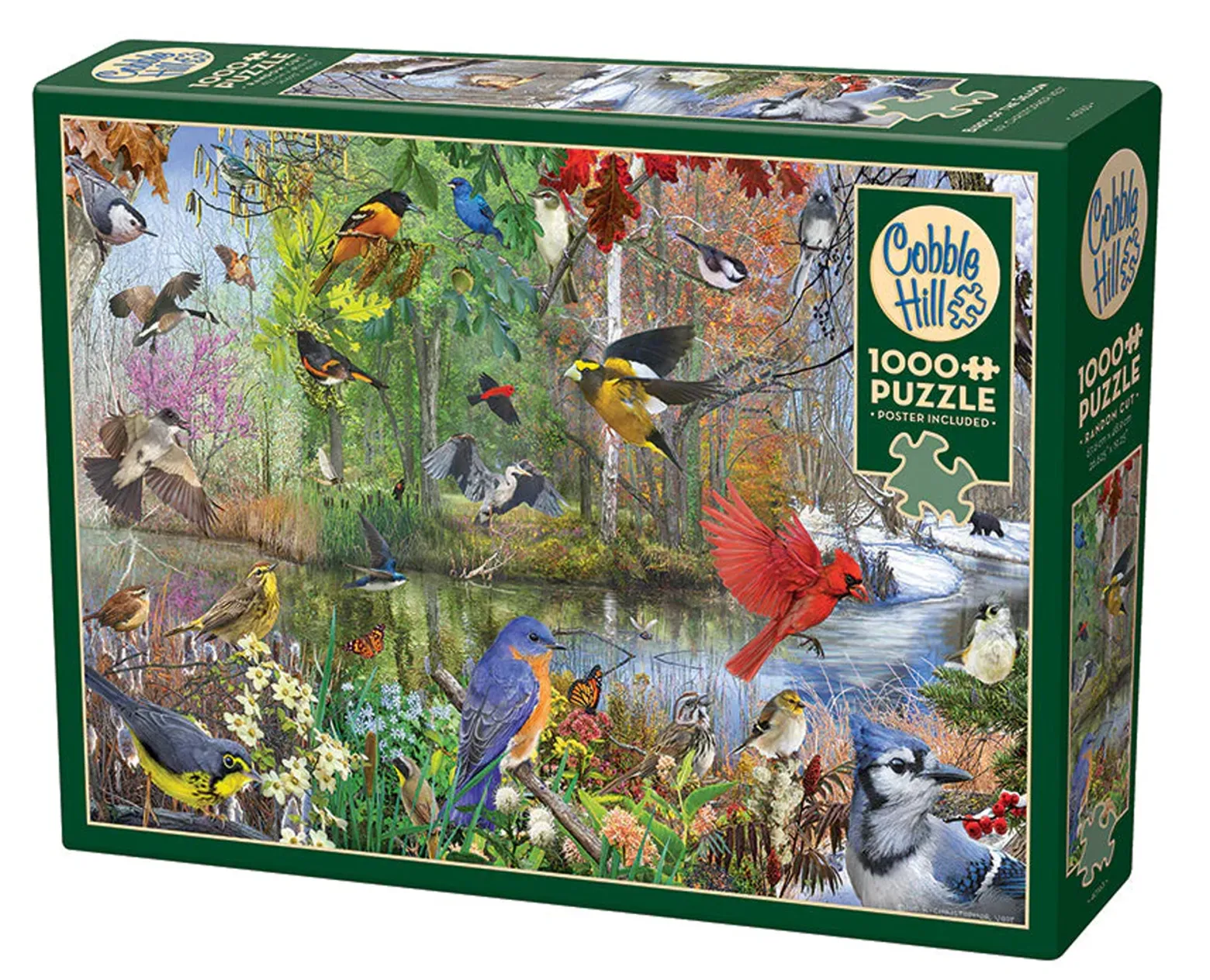 Puzzle 1000 el. Ptaki na każdą porę roku