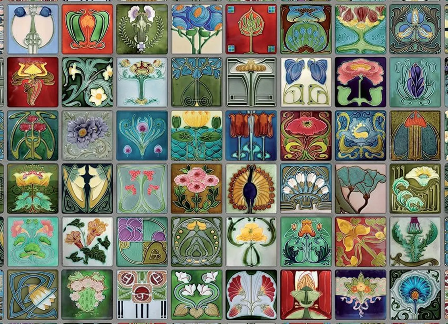 Puzzle 1000 el. Płytki w stylu secesyjnym