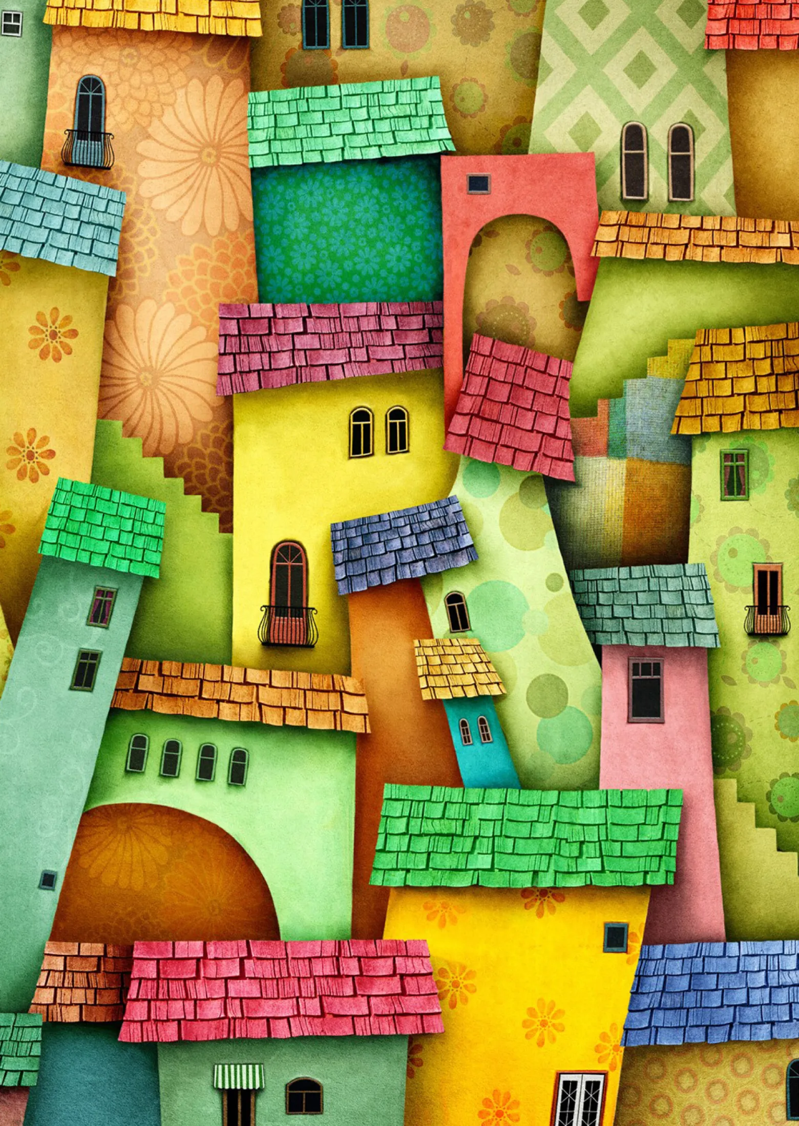 Puzzle 1000 el. Radosne domy