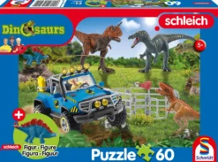Puzzle 60 el. SCHLEICH Dinozaury + figurka