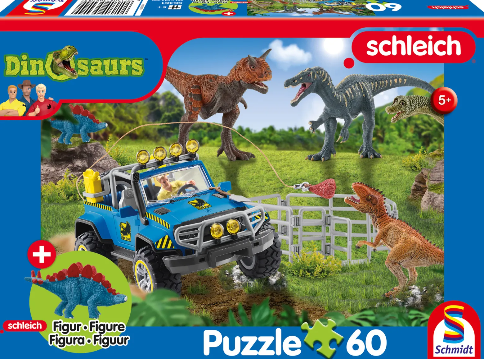 Puzzle 60 el. SCHLEICH Dinozaury + figurka