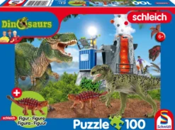 Puzzle 100 el. SCHLEICH Dinozaury + figurka