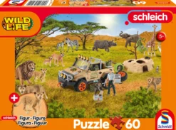 Puzzle 60 el. SCHLEICH Dzika przyroda + figurka