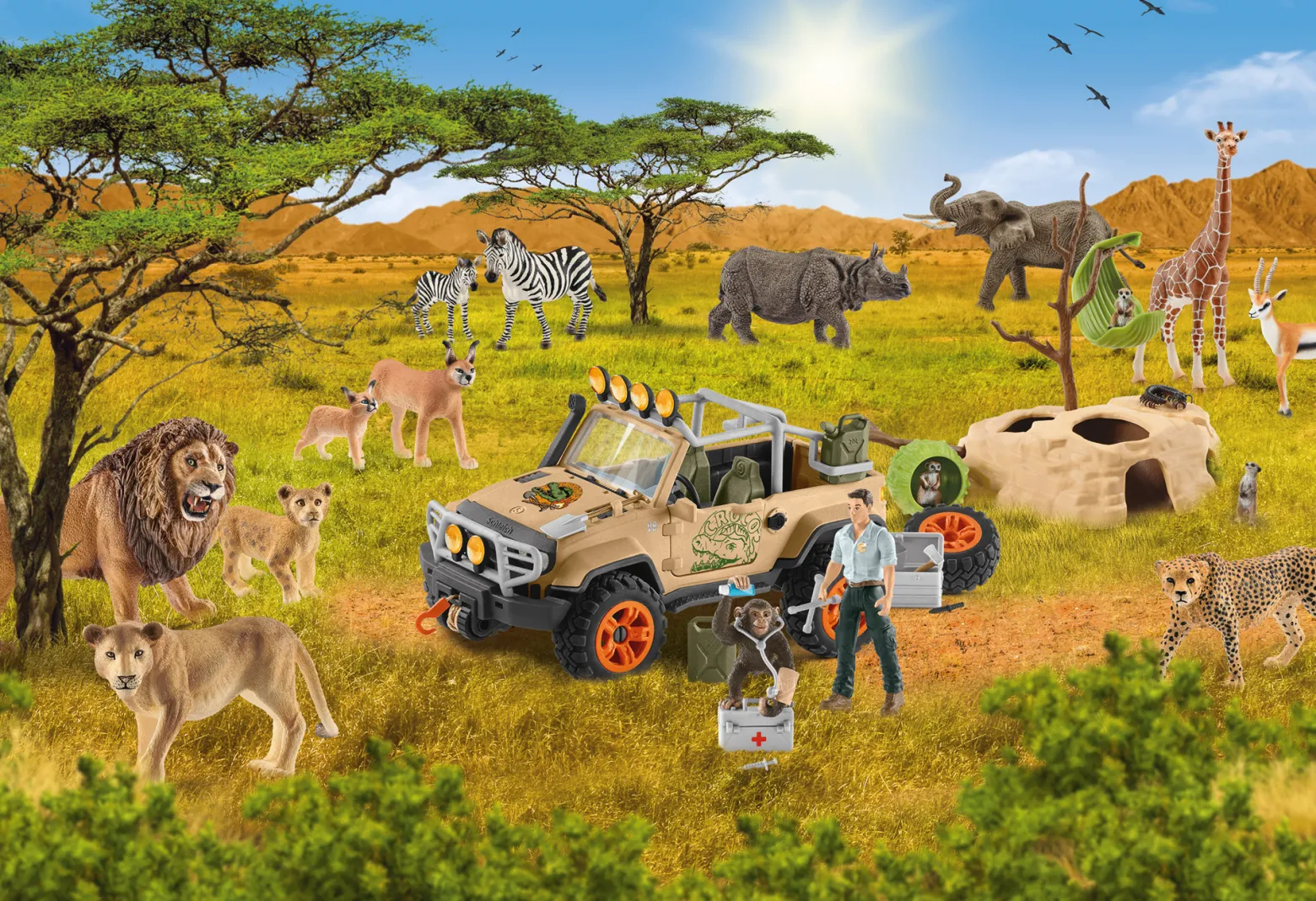 Puzzle 60 el. SCHLEICH Dzika przyroda + figurka