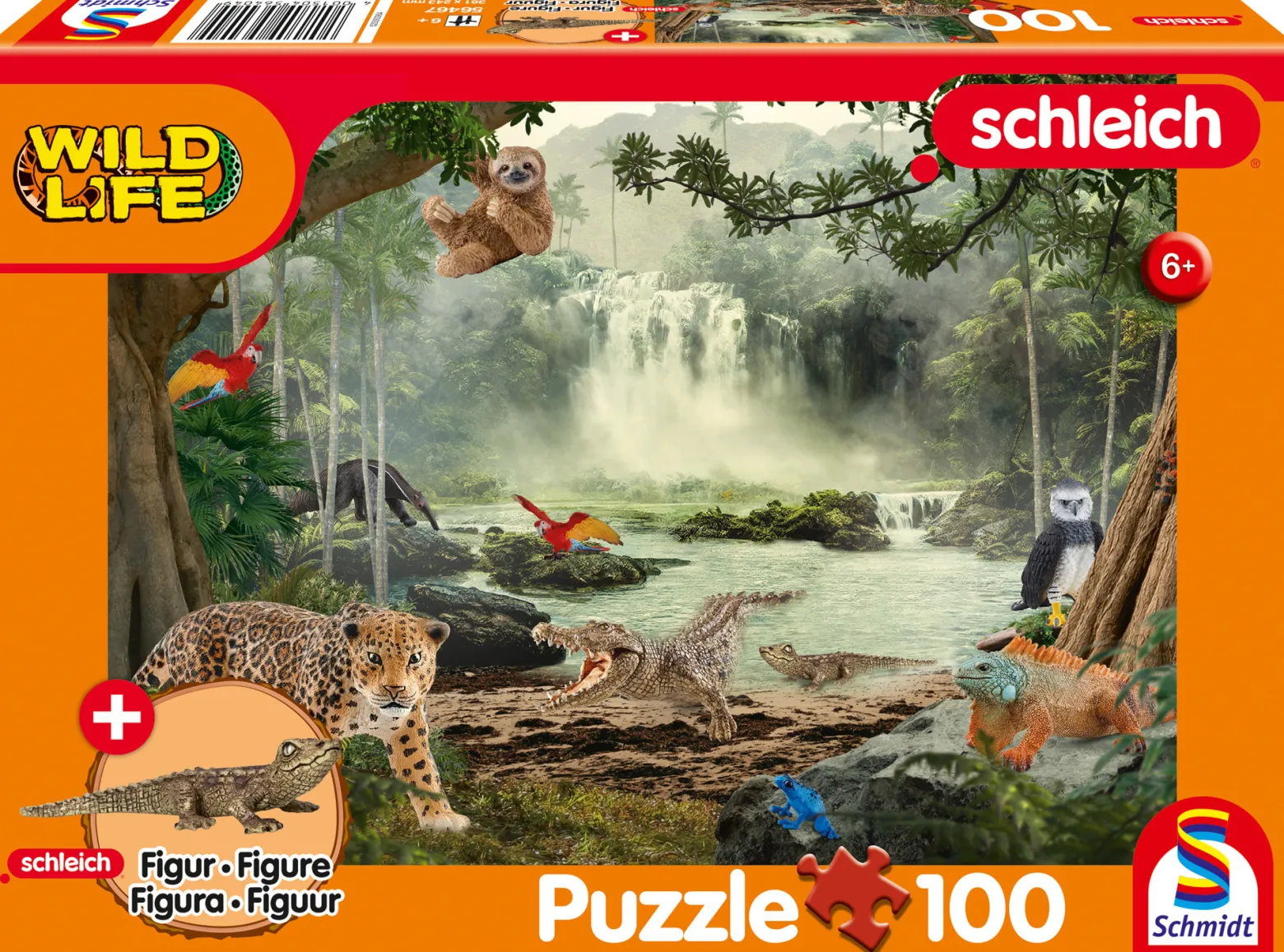 Puzzle 100 el. SCHLEICH Dzika przyroda + figurka