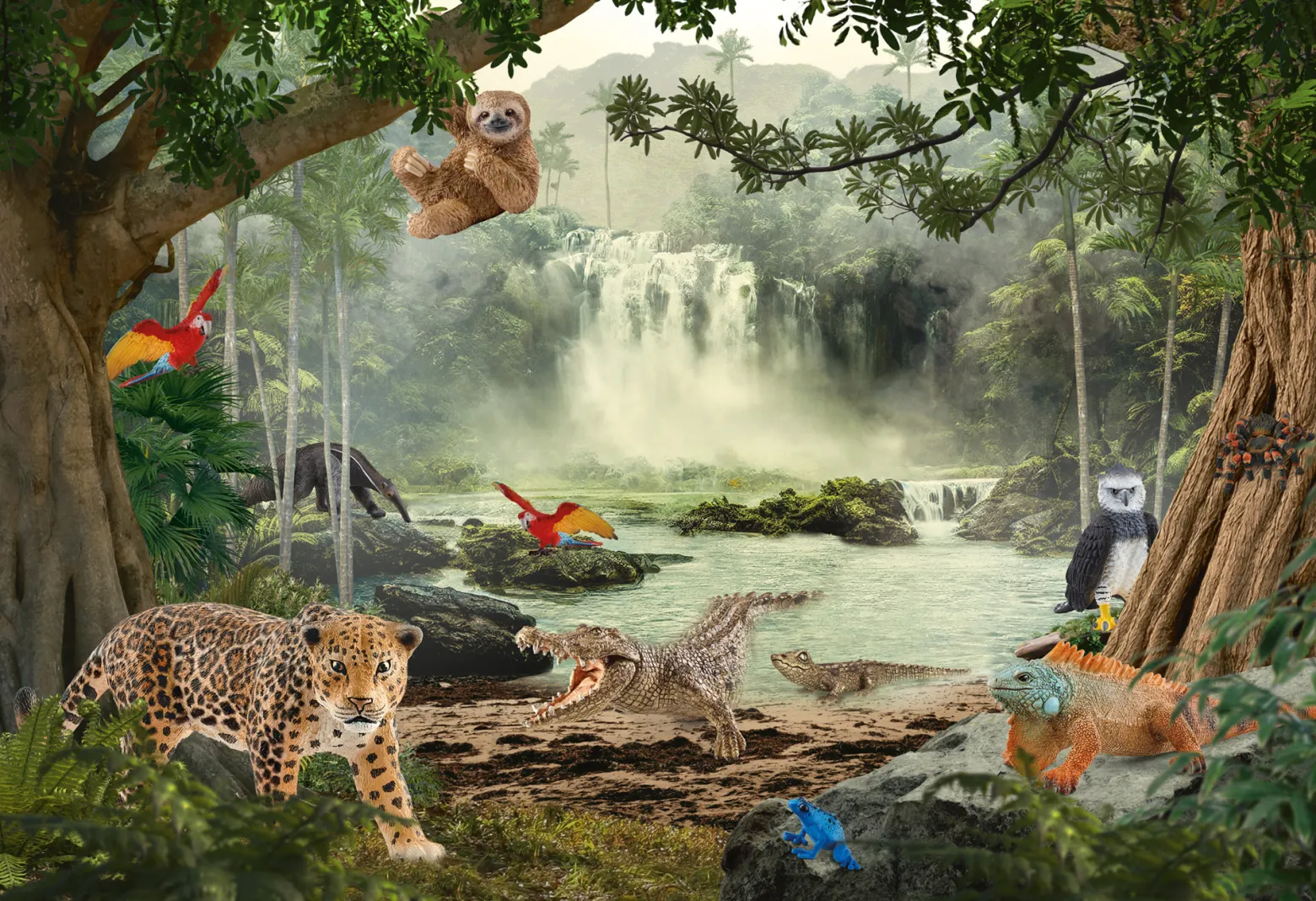 Puzzle 100 el. SCHLEICH Dzika przyroda + figurka