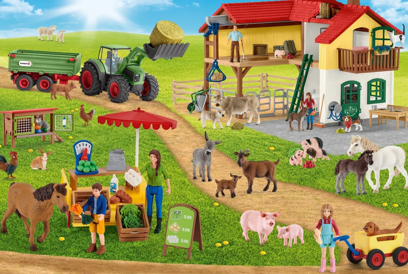 Puzzle 100 el. SCHLEICH Ekologiczna żywność + figurka