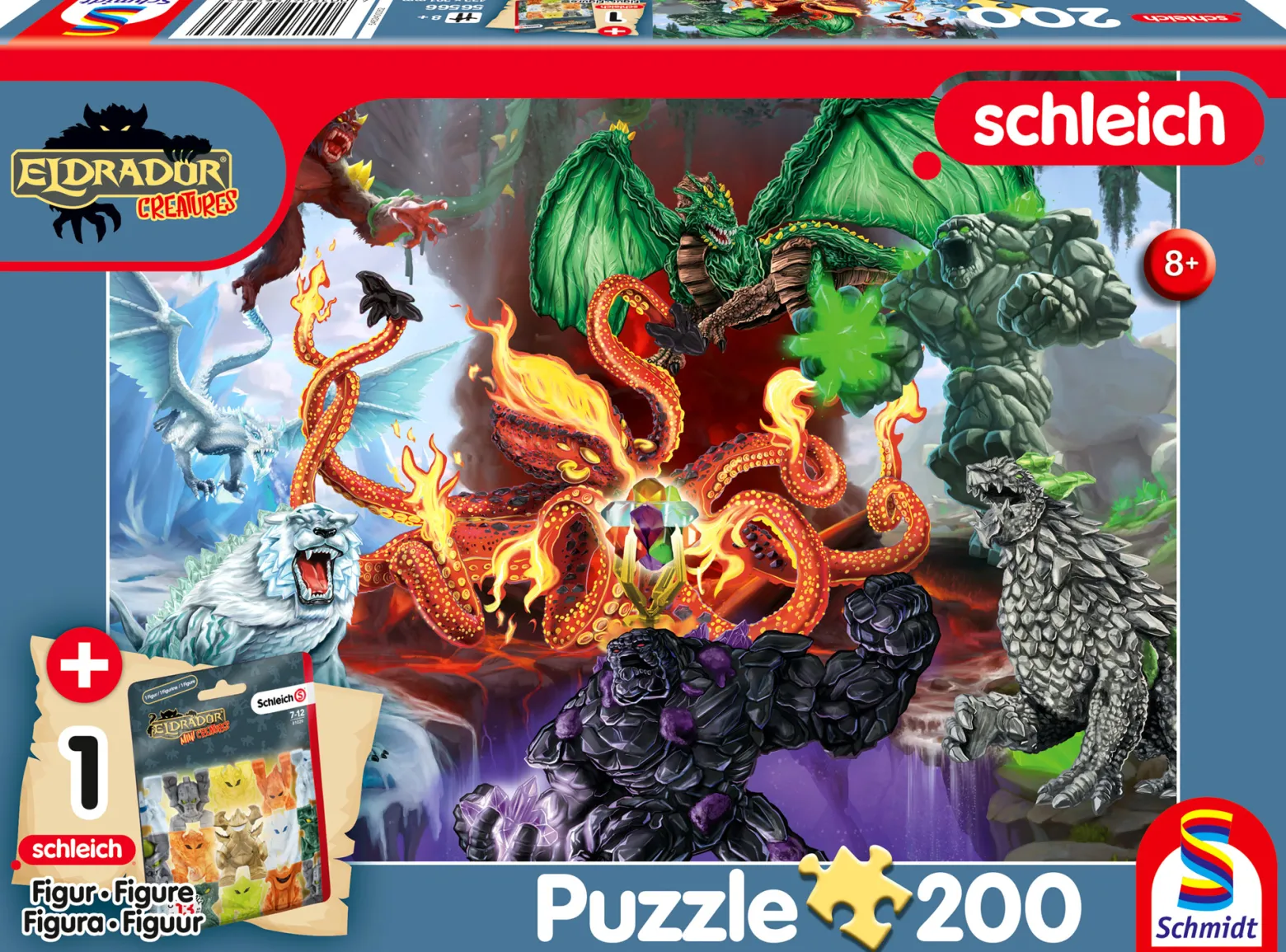 Puzzle 200 el. SCHLEICH / ELDRADOR Straszne stworzenia + figurka