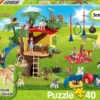 Puzzle 40 el. SCHLEICH Szczęśliwe psy + figurka