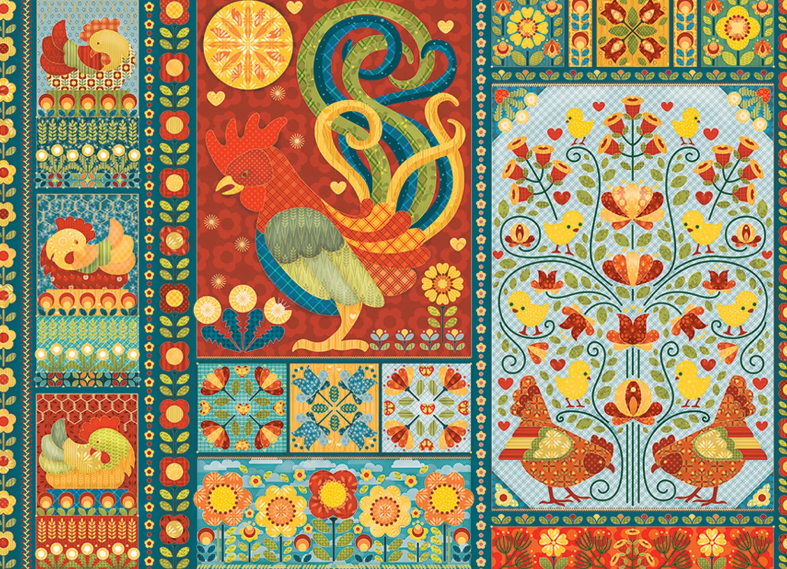 Puzzle 1000 el. Skandynawski patchwork