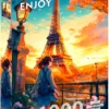 Puzzle 1000 el. Spacer w Paryżu / Francja