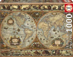 Puzzle 1000 el. Stara mapa świata