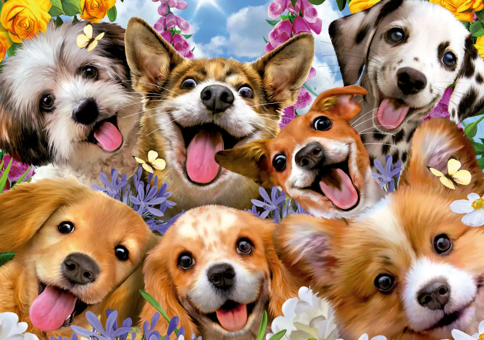 Puzzle 1000 el. Szczenięce selfie