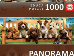Puzzle 1000 el. Szczenięta na ławce (panorama)
