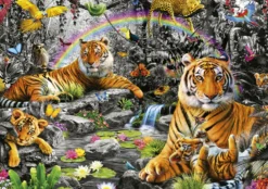 Puzzle 1500 el. Tygrysy w dżungli
