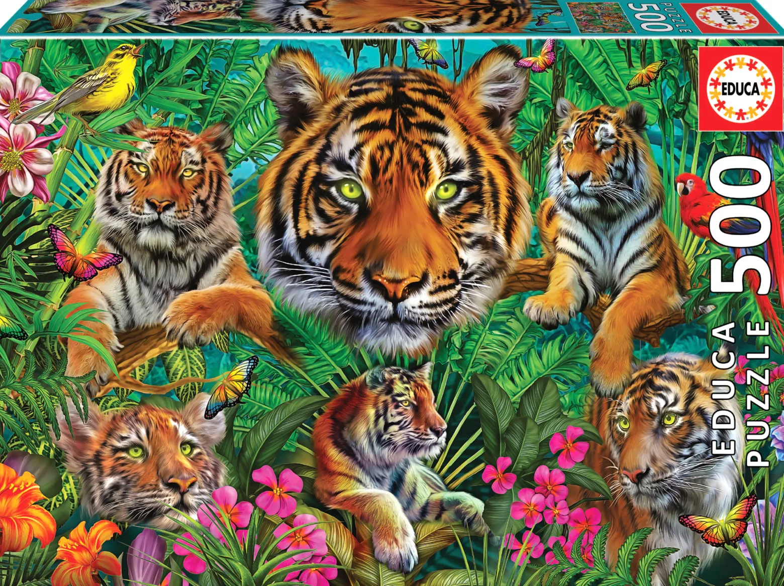 Puzzle 500 el. Tygrysy w dżungli