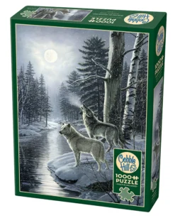 Puzzle 1000 el. Wilki w świetle księżyca
