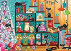 Puzzle 1000 el. Święta oczami kota