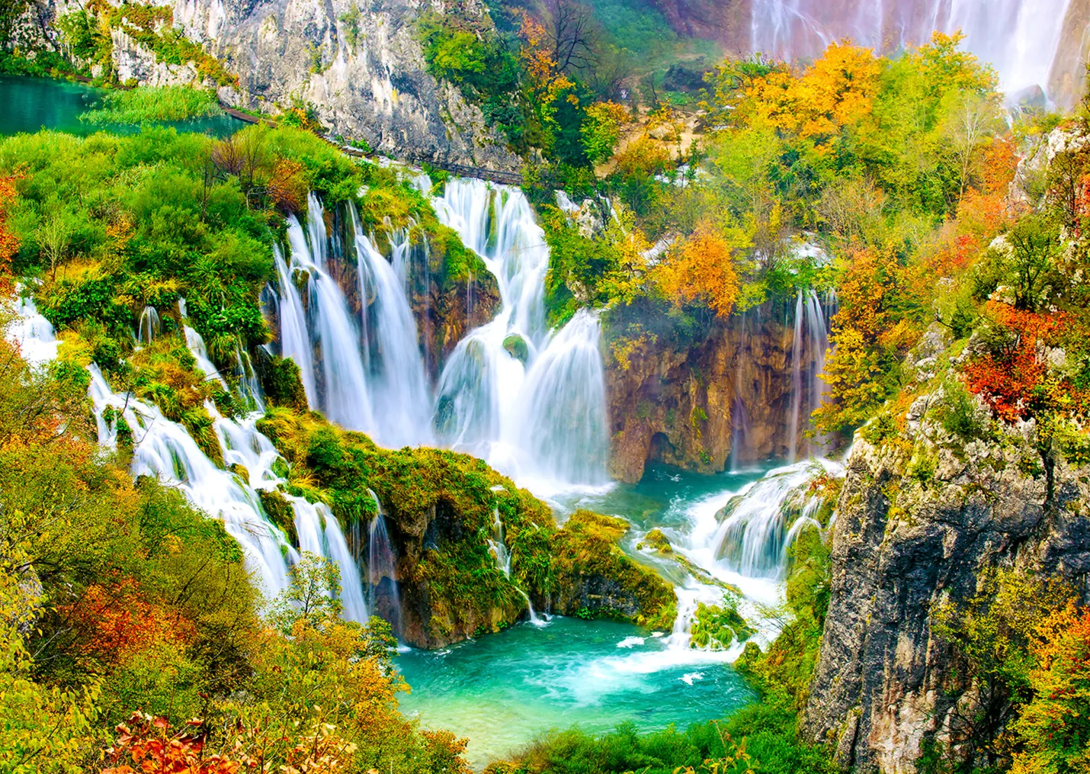 Puzzle 1000 el. Wodospady Plitwickie / Chorwacja