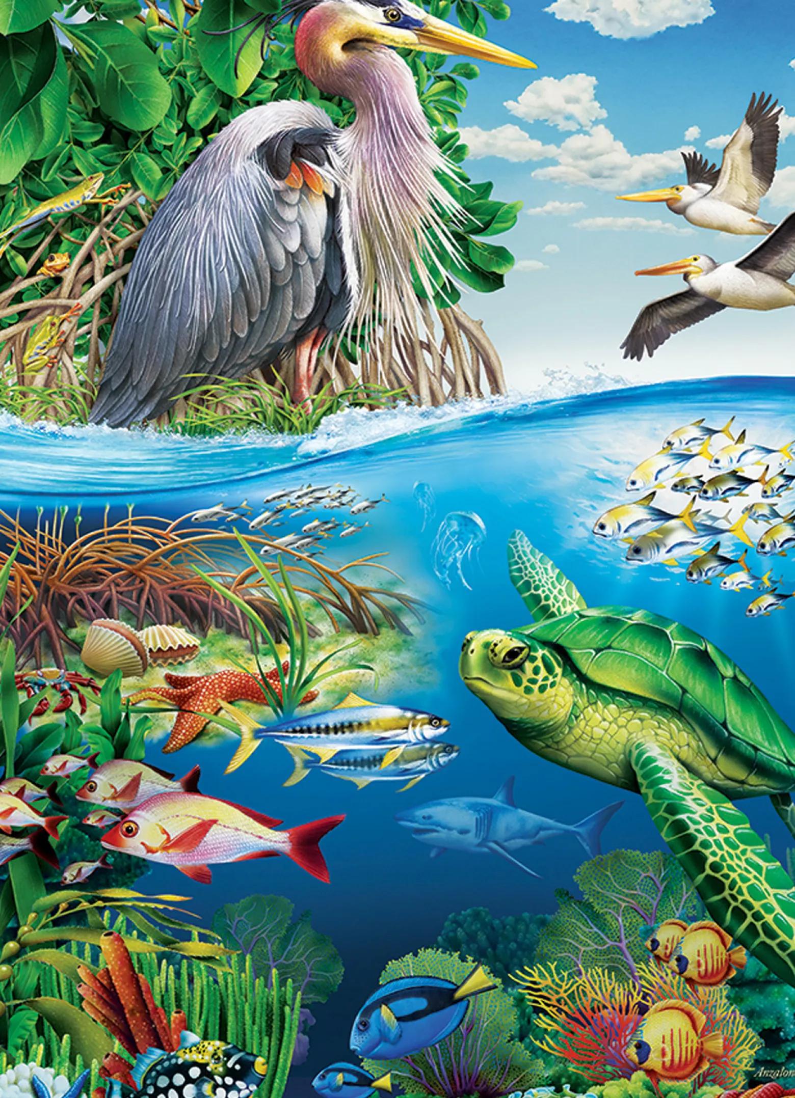 Puzzle 350 el. W powietrzu i pod wodą