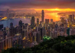 Puzzle 1000 el. Wschód słońca w Hongkongu / Chiny