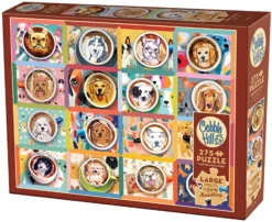 Puzzle 275 el. XL Latte ze szczeniakami