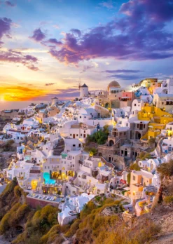 Puzzle 1000 el. Zachód słońca w Santorini / Grecja