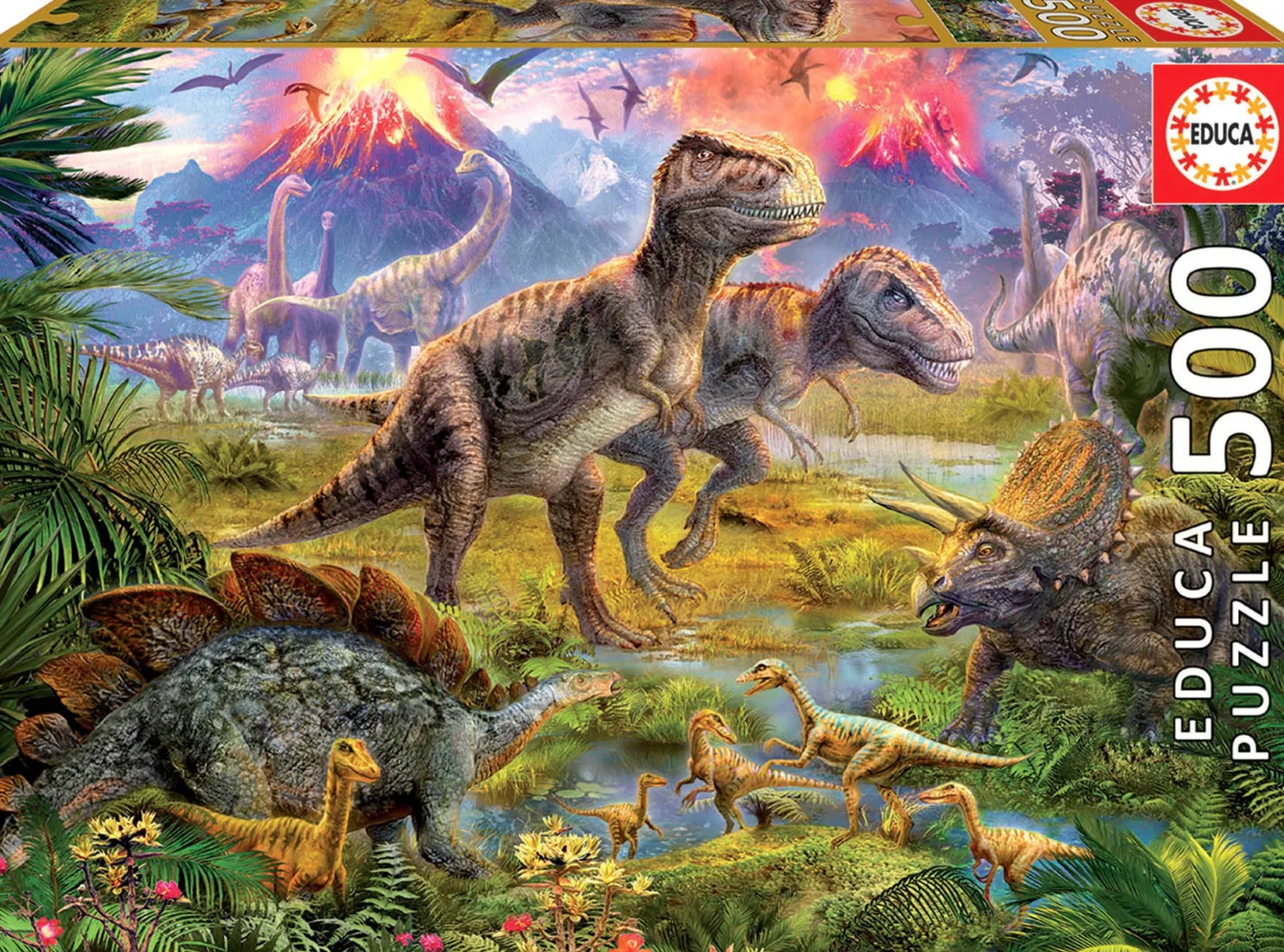 Puzzle 500 el. Zgromadzenie dinozaurów