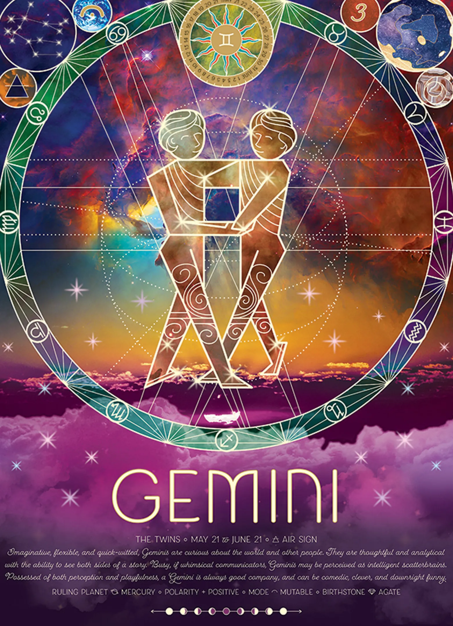Puzzle 500 el. Znaki zodiaku: Bliźnięta