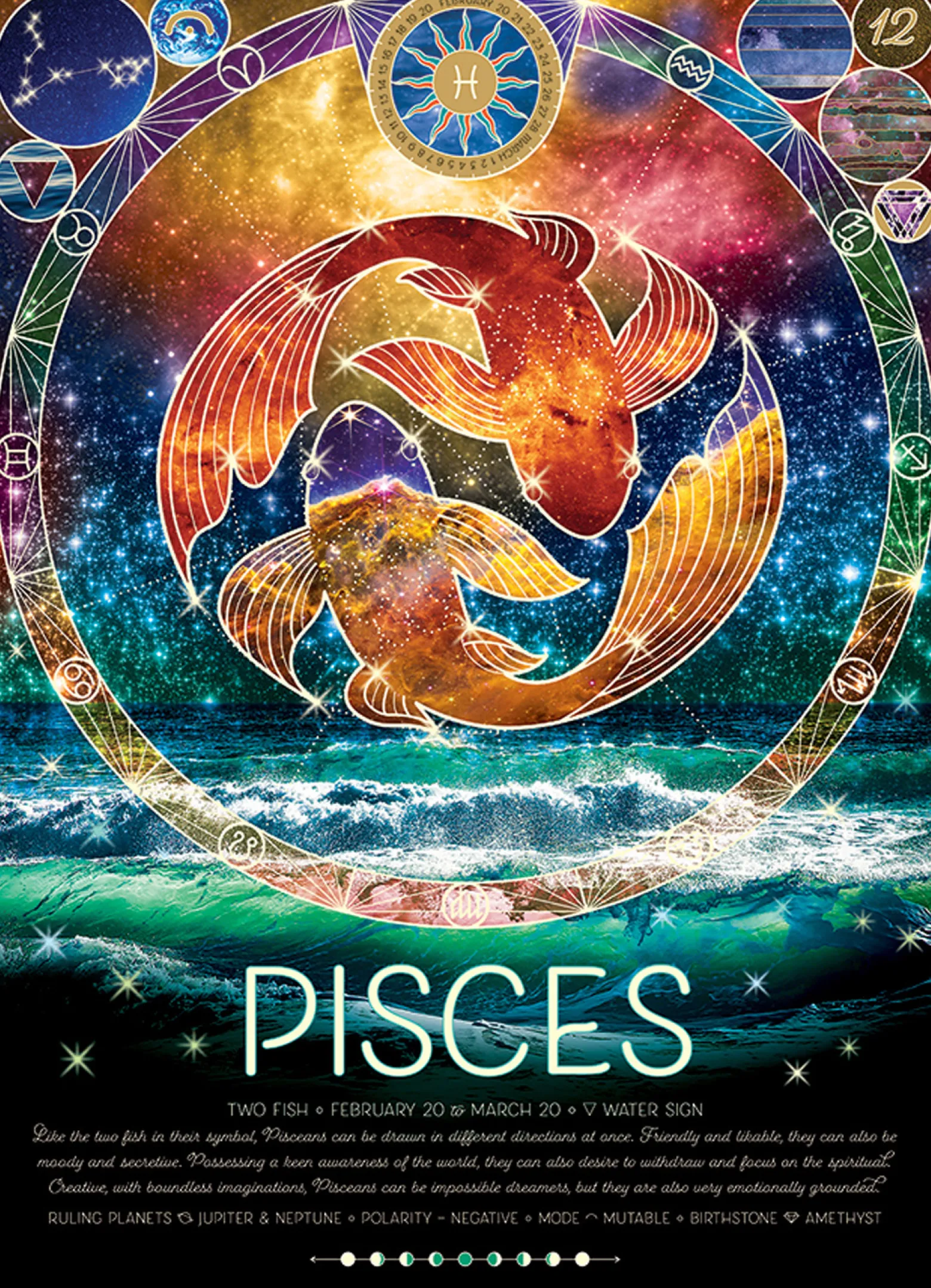 Puzzle 500 el. Znaki zodiaku: Ryby