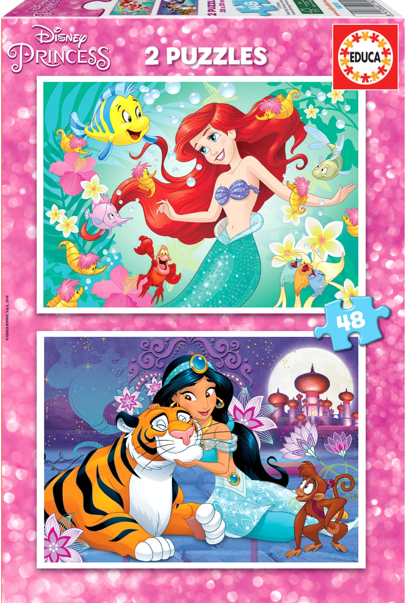 Puzzle 2 x 48 el. Aladyn / Mała Syrenka